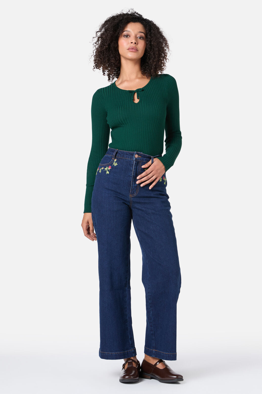 Princess Highway - Anna Bow Knit Top - green