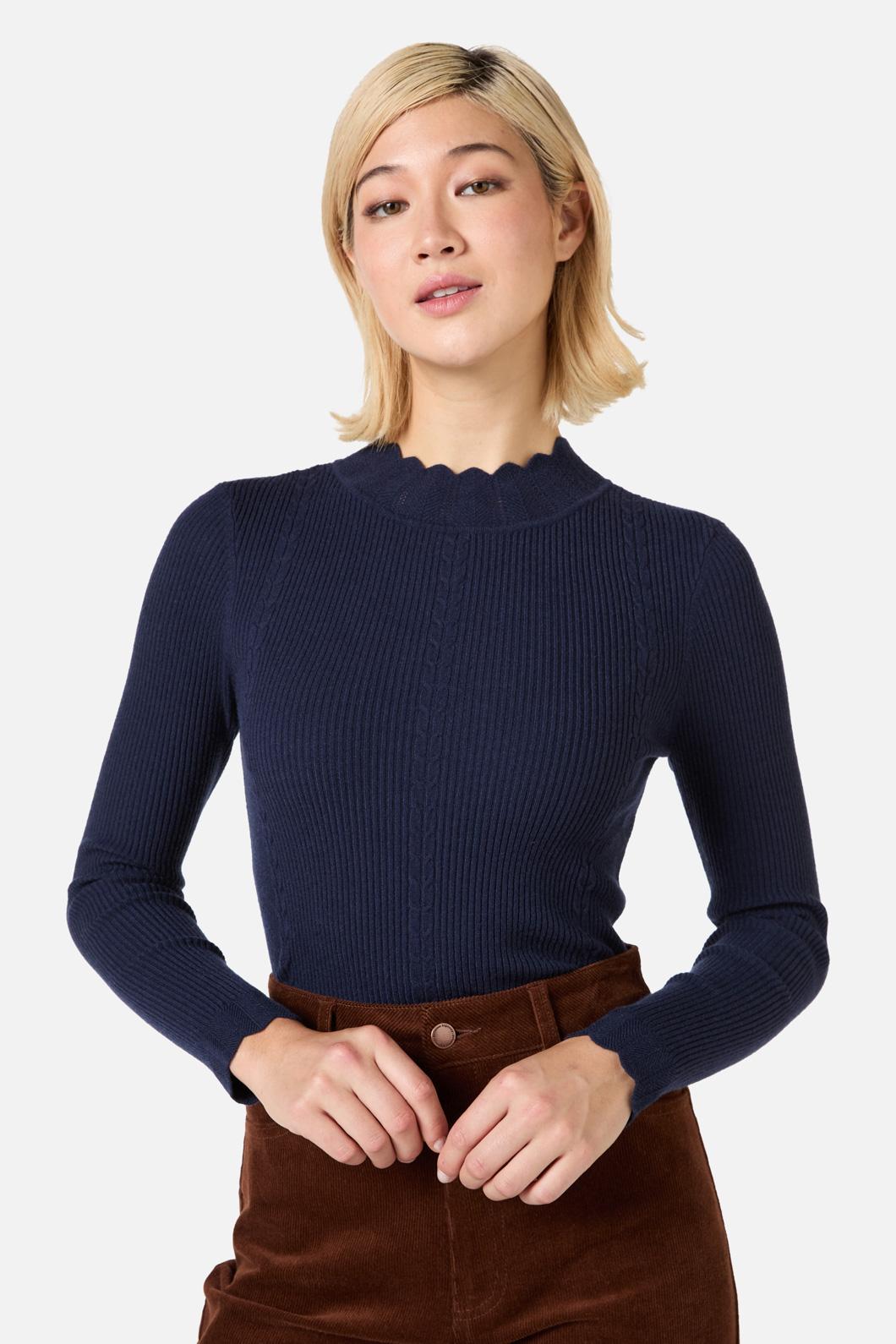 Princess Highway - Sophie Long Sleeve Knit Top - navy