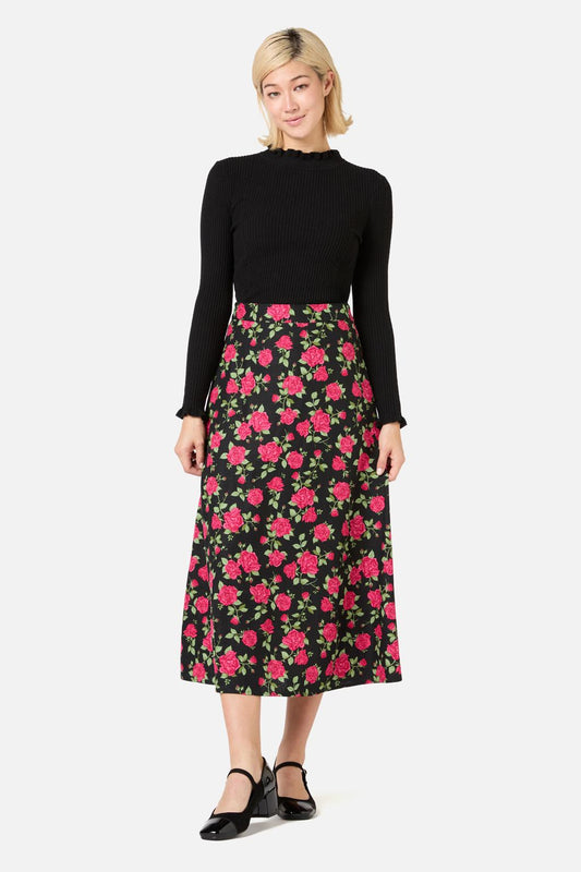 Princess Highway - Winter Rose Midi Skirt - pink