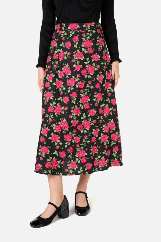 Princess Highway - Winter Rose Midi Skirt - pink