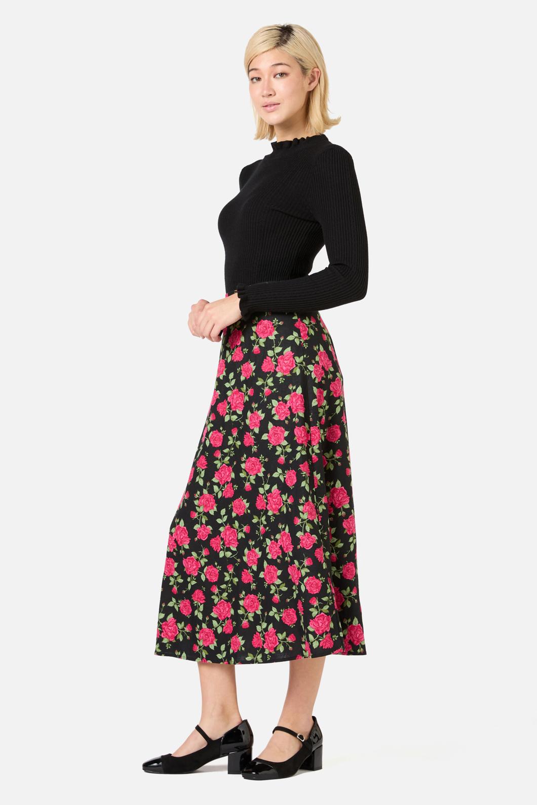 Princess Highway - Winter Rose Midi Skirt - pink