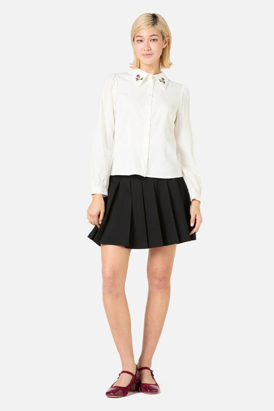 Princess Highway - Rose Bud Embroidered Blouse - cream