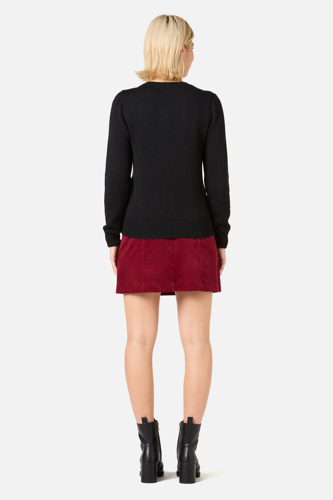 Princess Highway - Rose Bud Embroidered Jumper - black