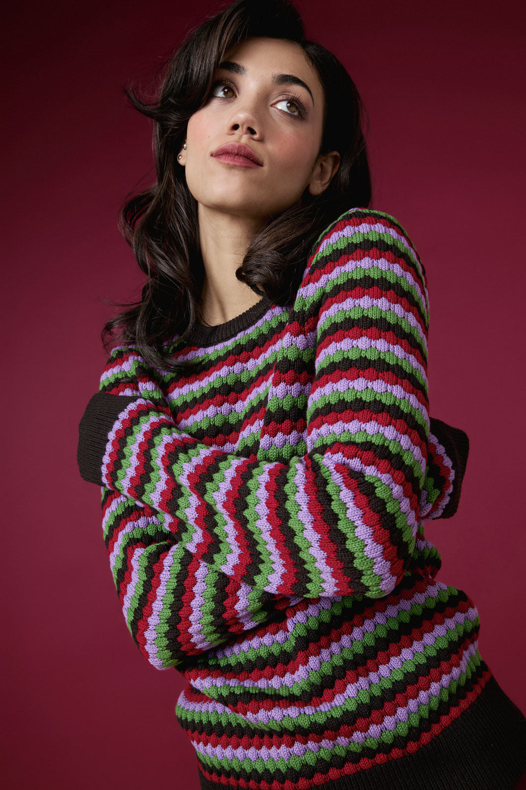 Princess Highway - Nico Stripe Knit Jumper - chocolate-multi