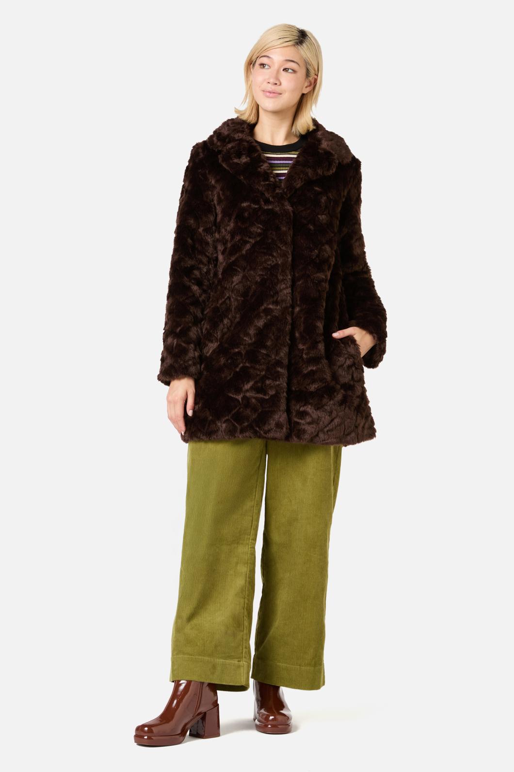 Princess Highway - Bailey Faux Fur Coat - chocolate