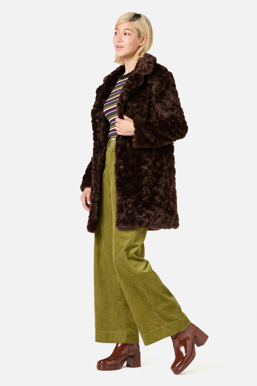 Princess Highway - Bailey Faux Fur Coat - chocolate