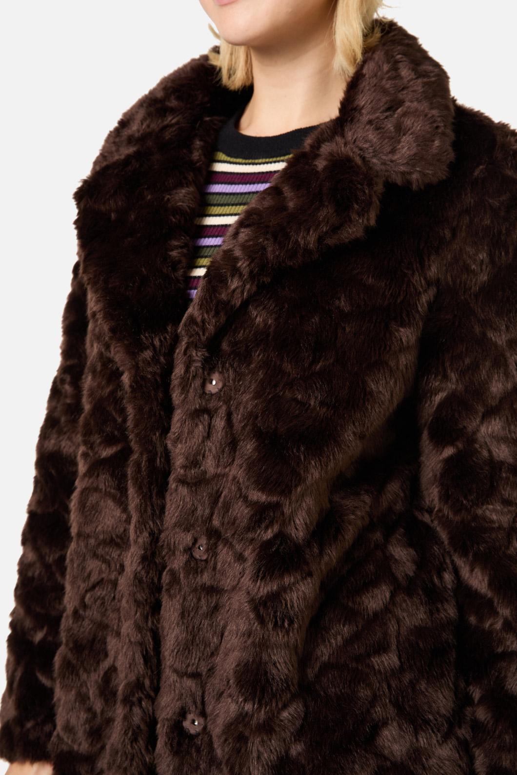 Princess Highway - Bailey Faux Fur Coat - chocolate