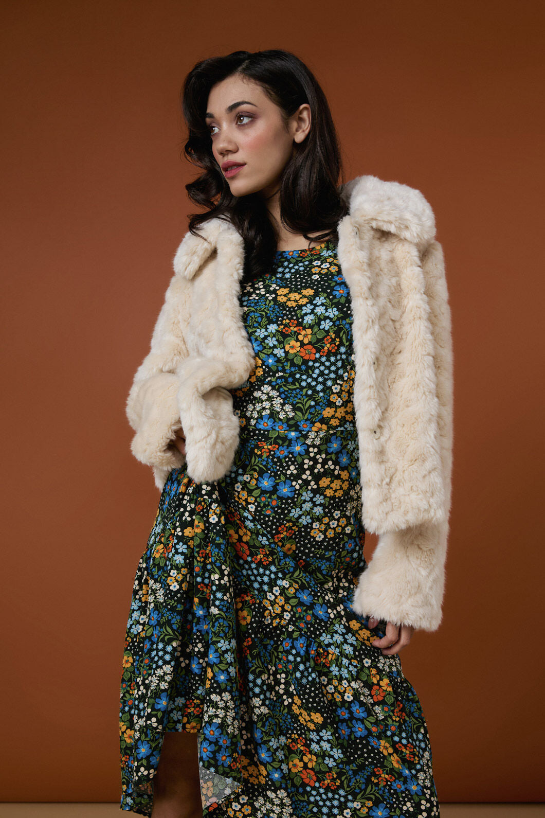 Princess Highway - Penelope Faux Fur Jacket - cream