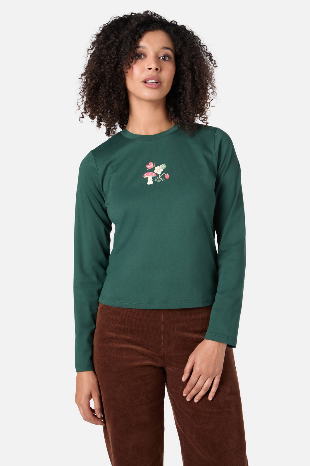 Princess Highway - Mushroom Long Sleeve Tee - green