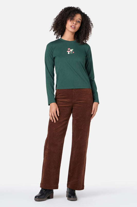 Princess Highway - Mushroom Long Sleeve Tee - green