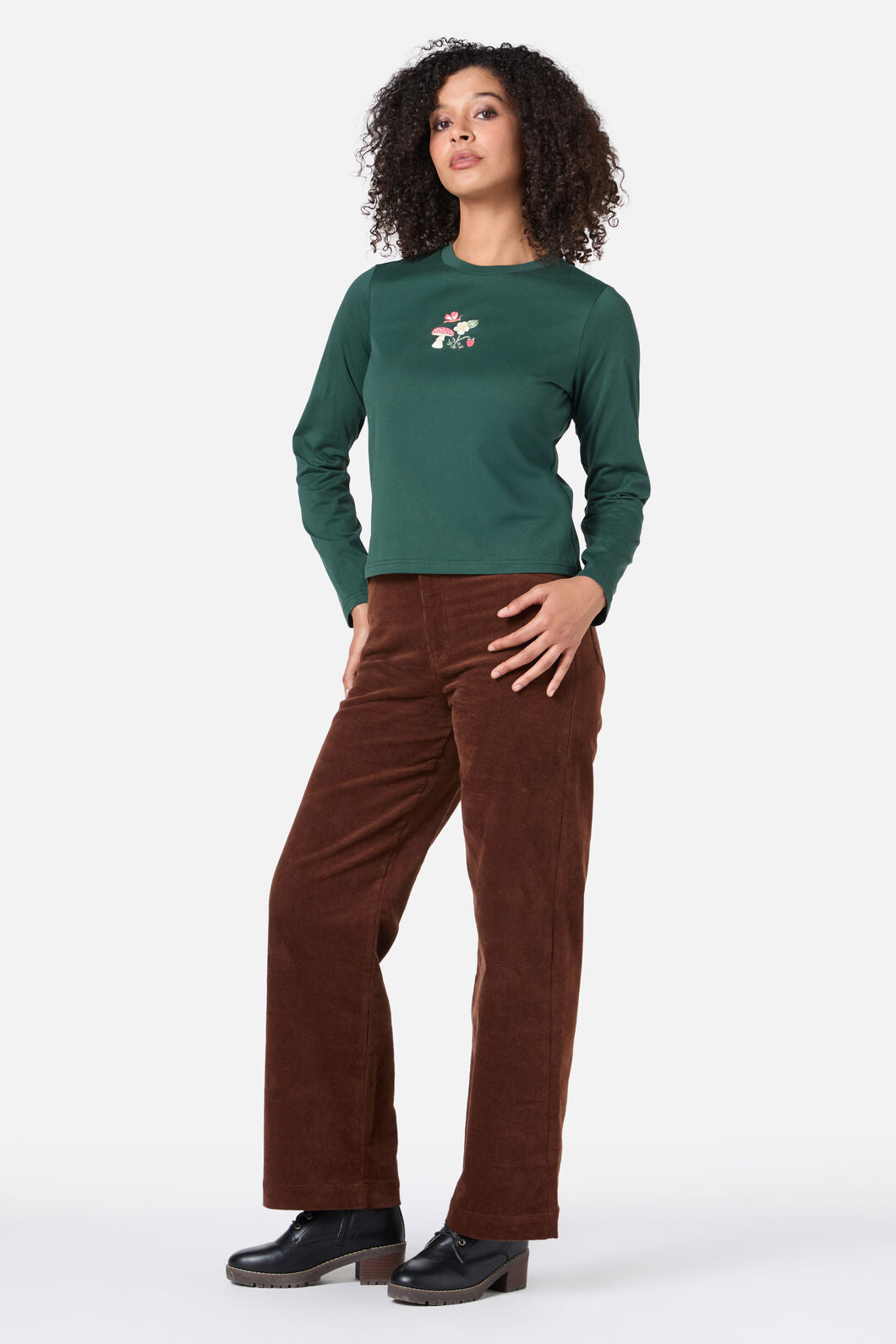 Princess Highway - Mushroom Long Sleeve Tee - green