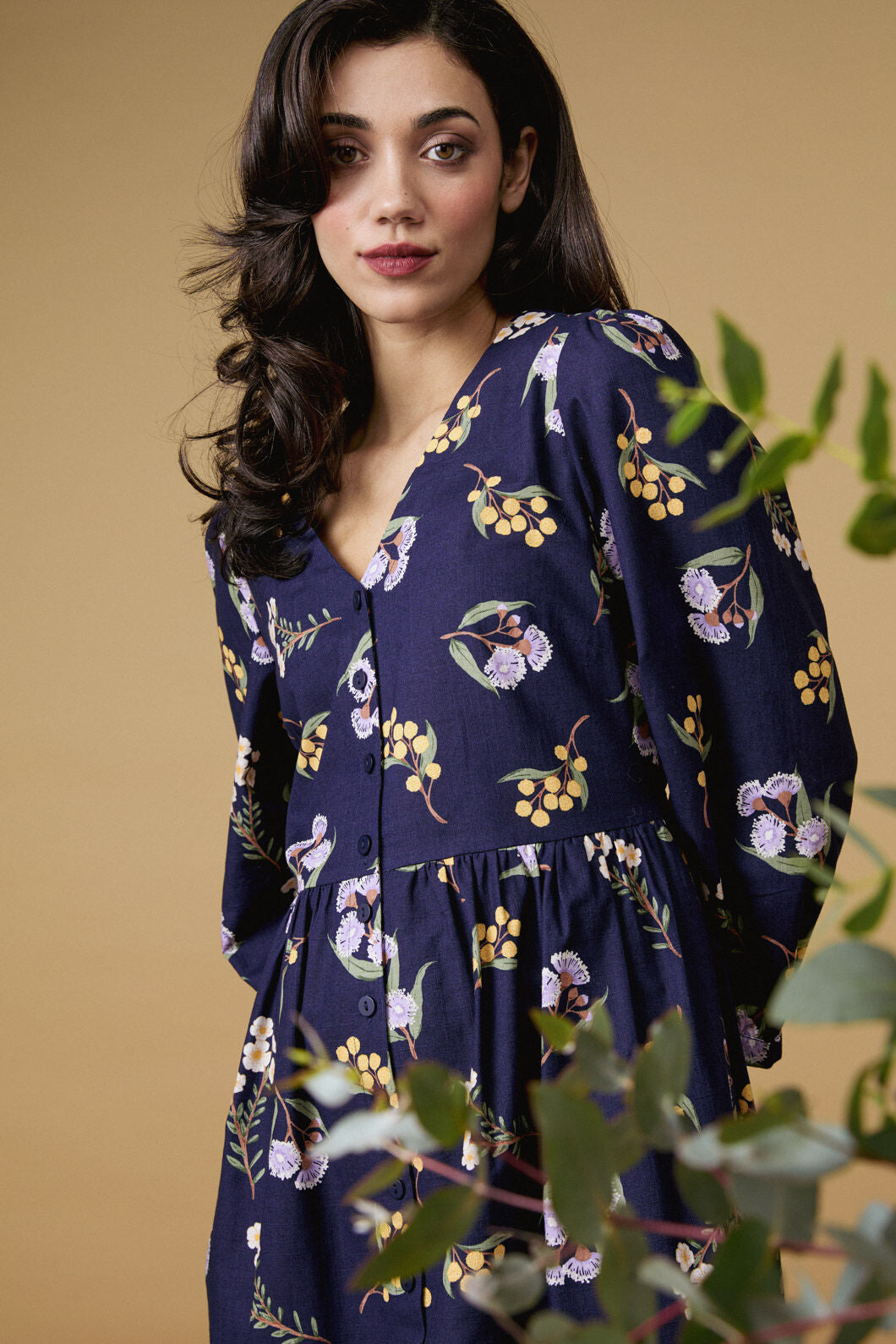 Princess Highway - Elsie Native LS Smock Dress - navy