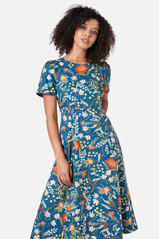 Princess Highway - Opal Native Midi Dress - teal