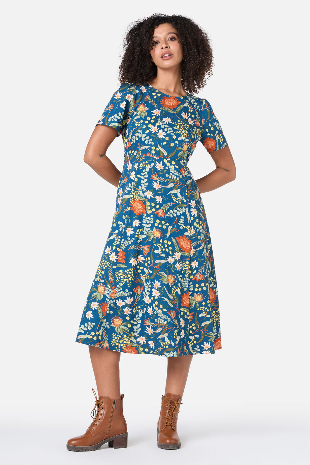 Princess Highway - Opal Native Midi Dress - teal