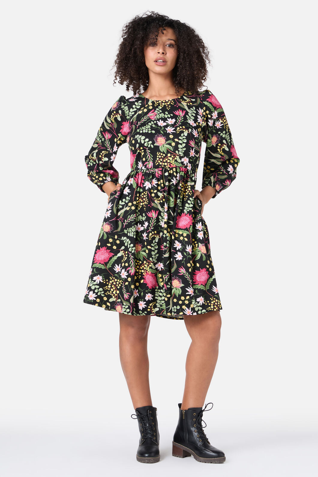 Princess Highway - Opal Native Smock Dress - black