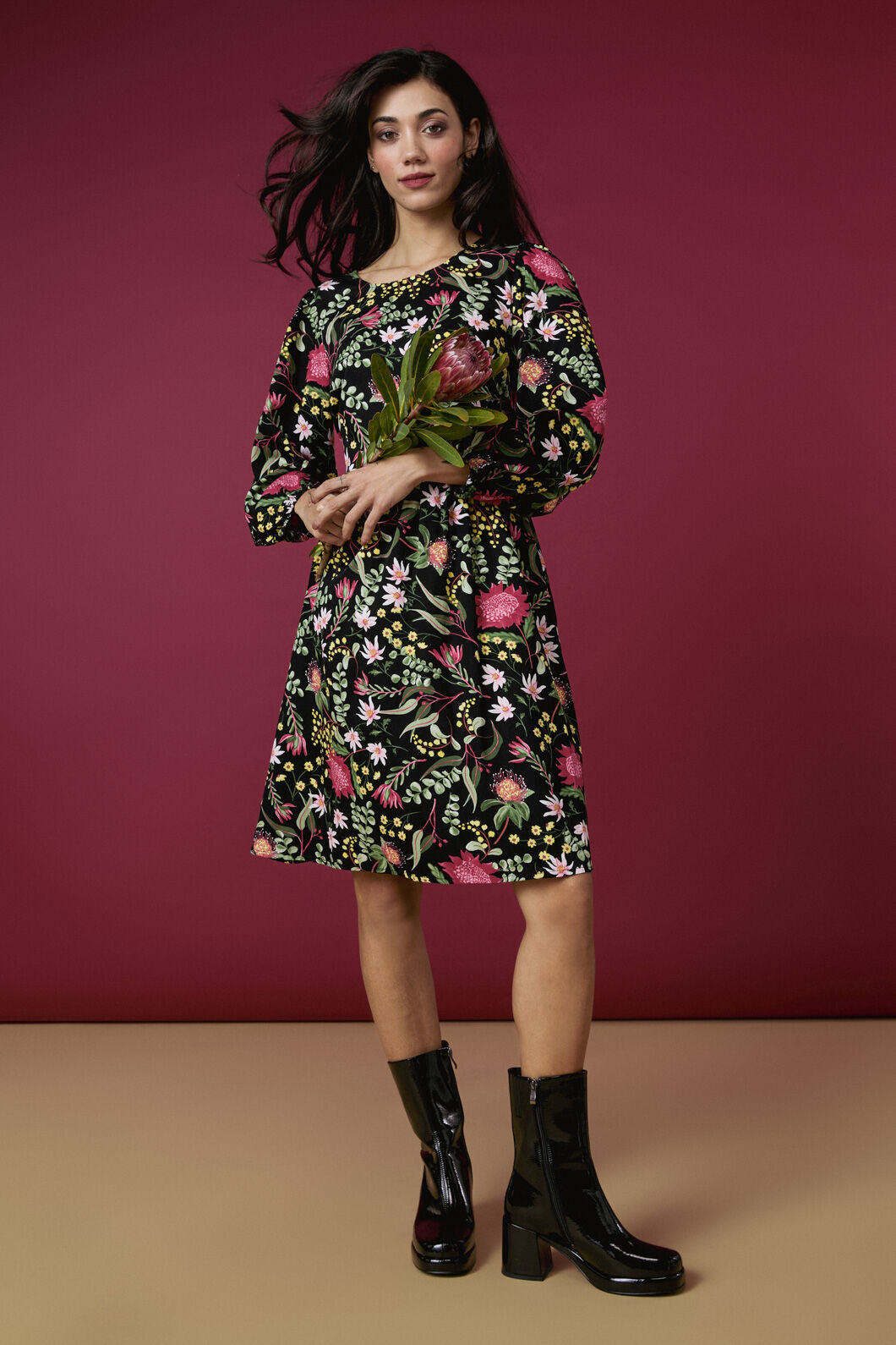 Princess Highway - Opal Native Smock Dress - black