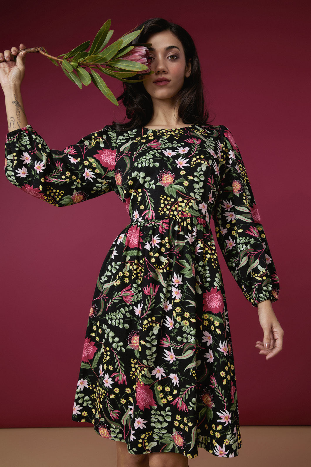 Princess Highway - Opal Native Smock Dress - black