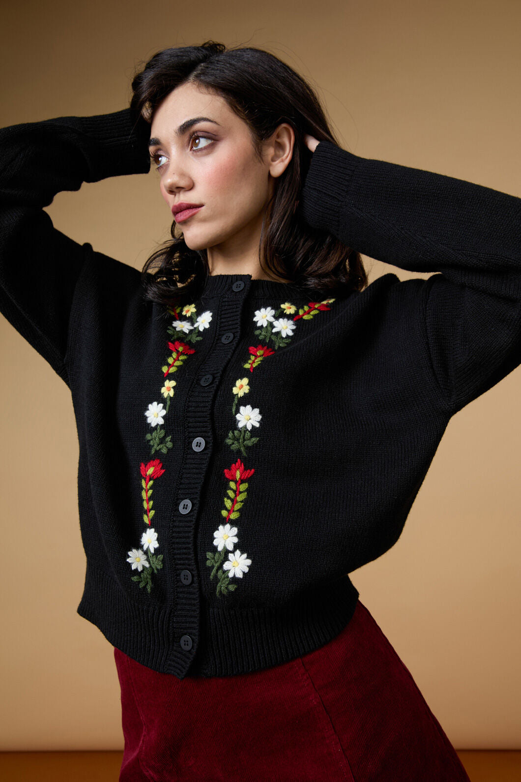 Princess Highway - Opal Embroidered Cardigan - black