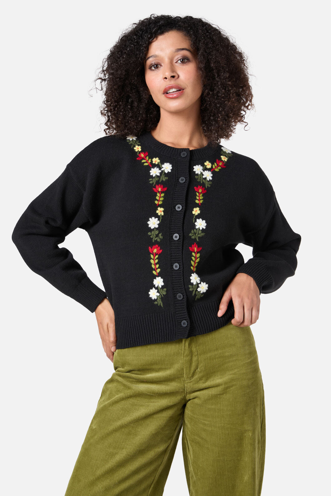 Princess Highway - Opal Embroidered Cardigan - black