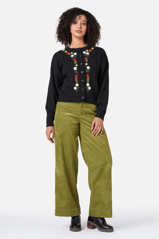 Princess Highway - Opal Embroidered Cardigan - black