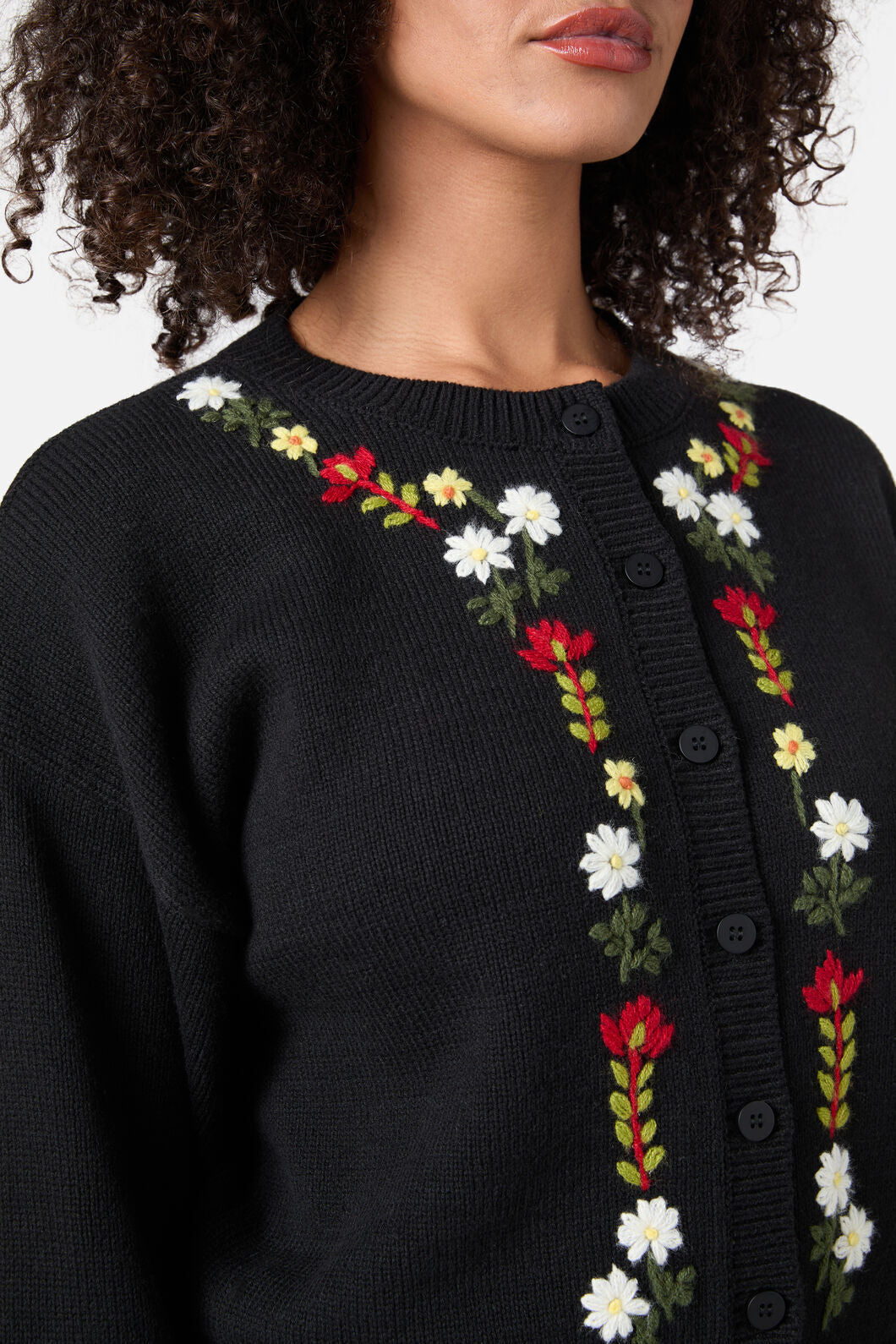 Princess Highway - Opal Embroidered Cardigan - black