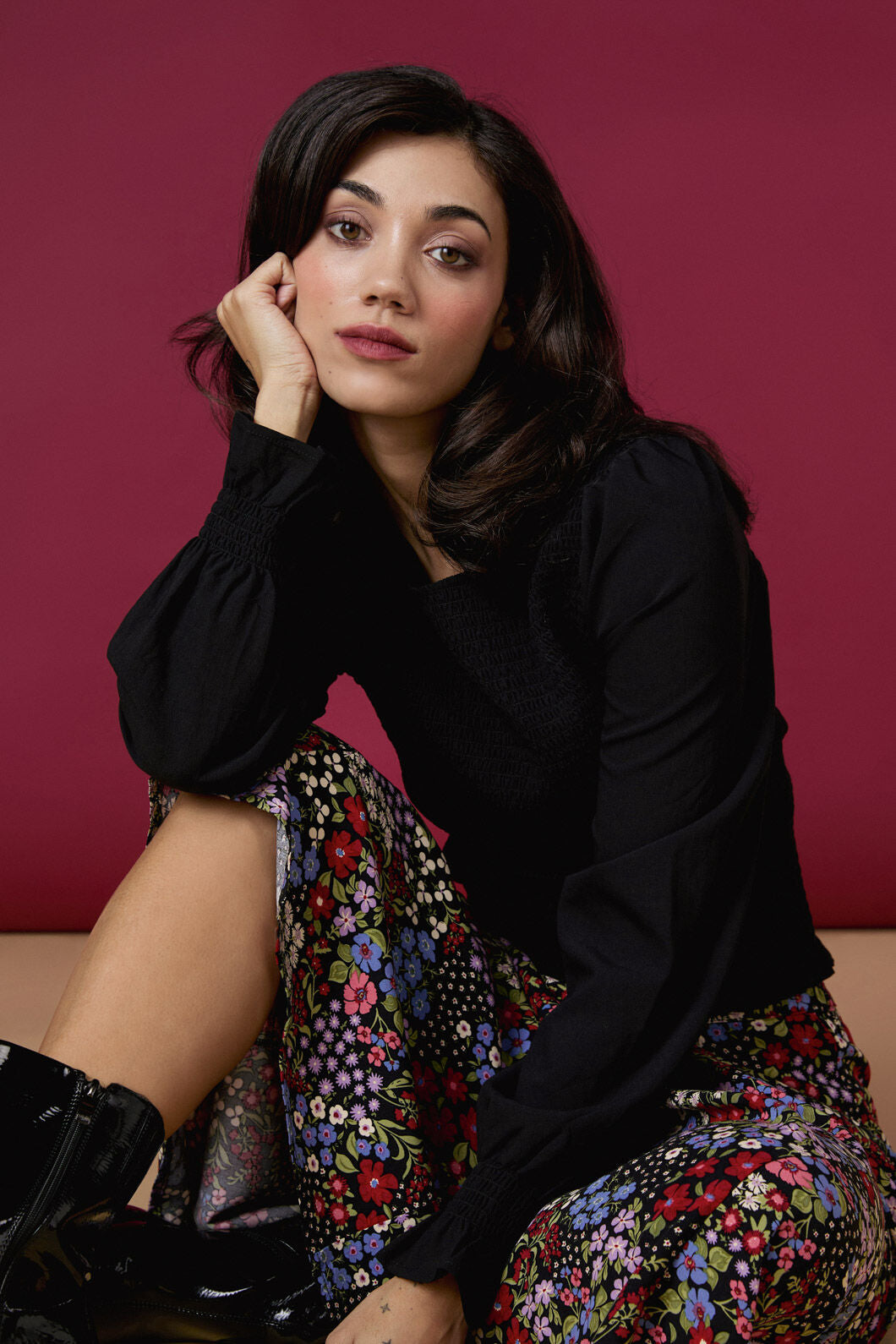 Princess Highway - Ebony Shirred Top - black