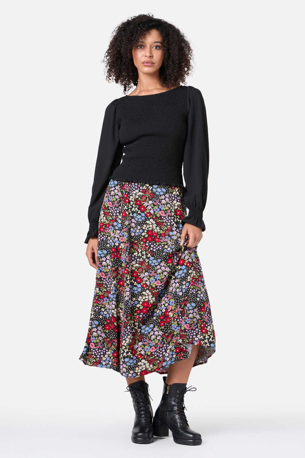 Princess Highway - Ebony Shirred Top - black