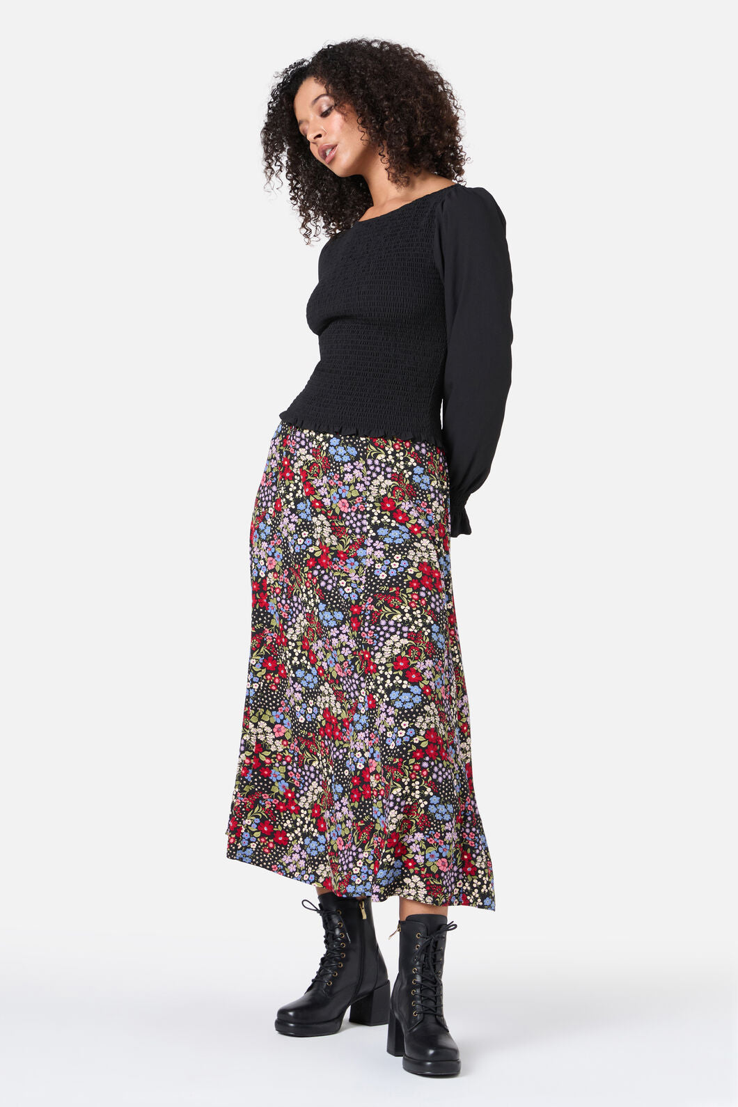 Princess Highway - Ebony Shirred Top - black