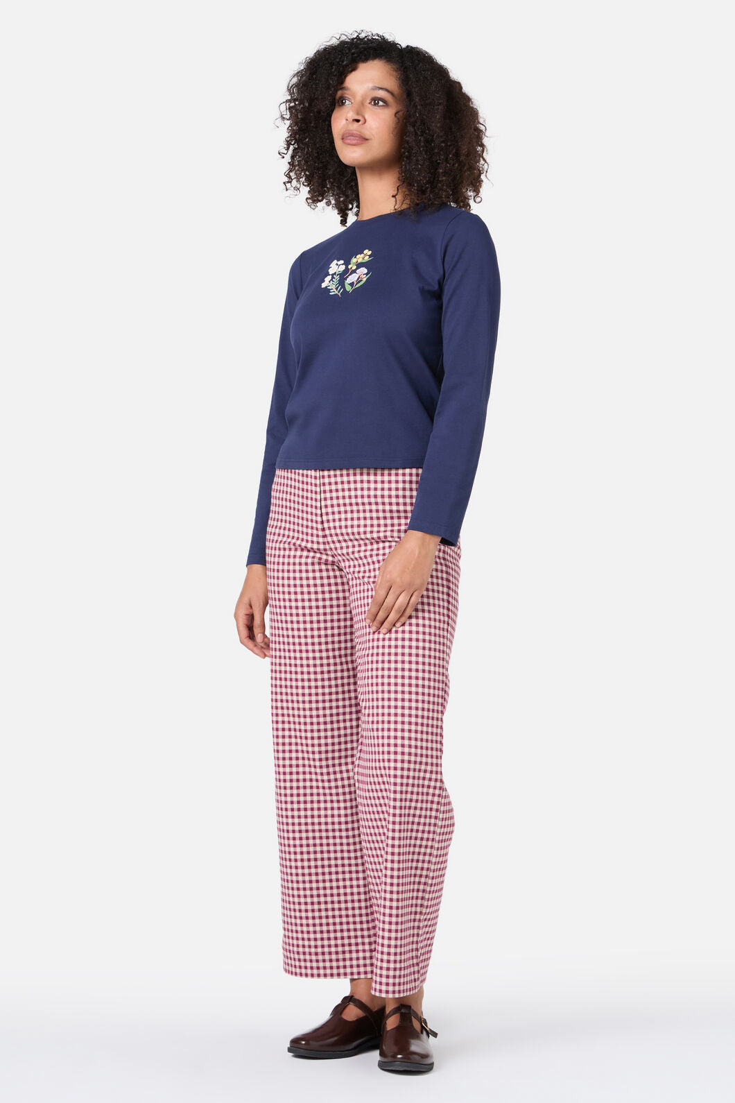 Princess Highway - Elsie Flower Long Sleeve Tee - navy