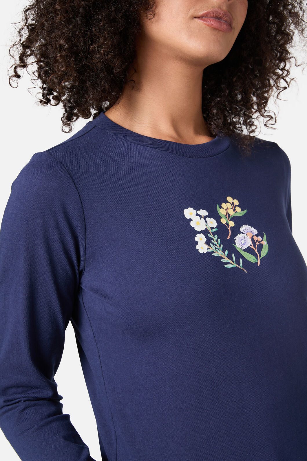 Princess Highway - Elsie Flower Long Sleeve Tee - navy