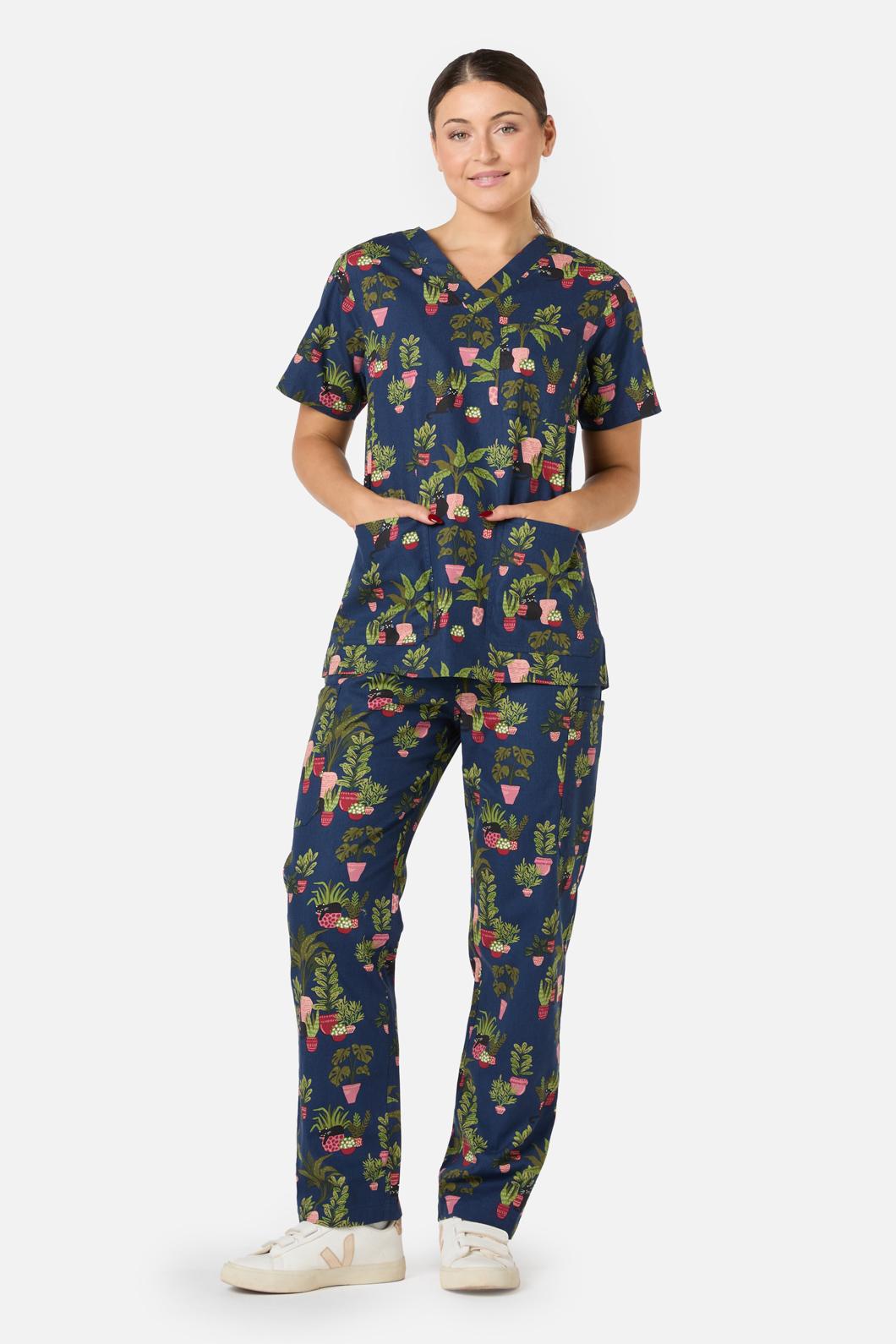 Love Scrubs - House Cat Scrub Set - navy