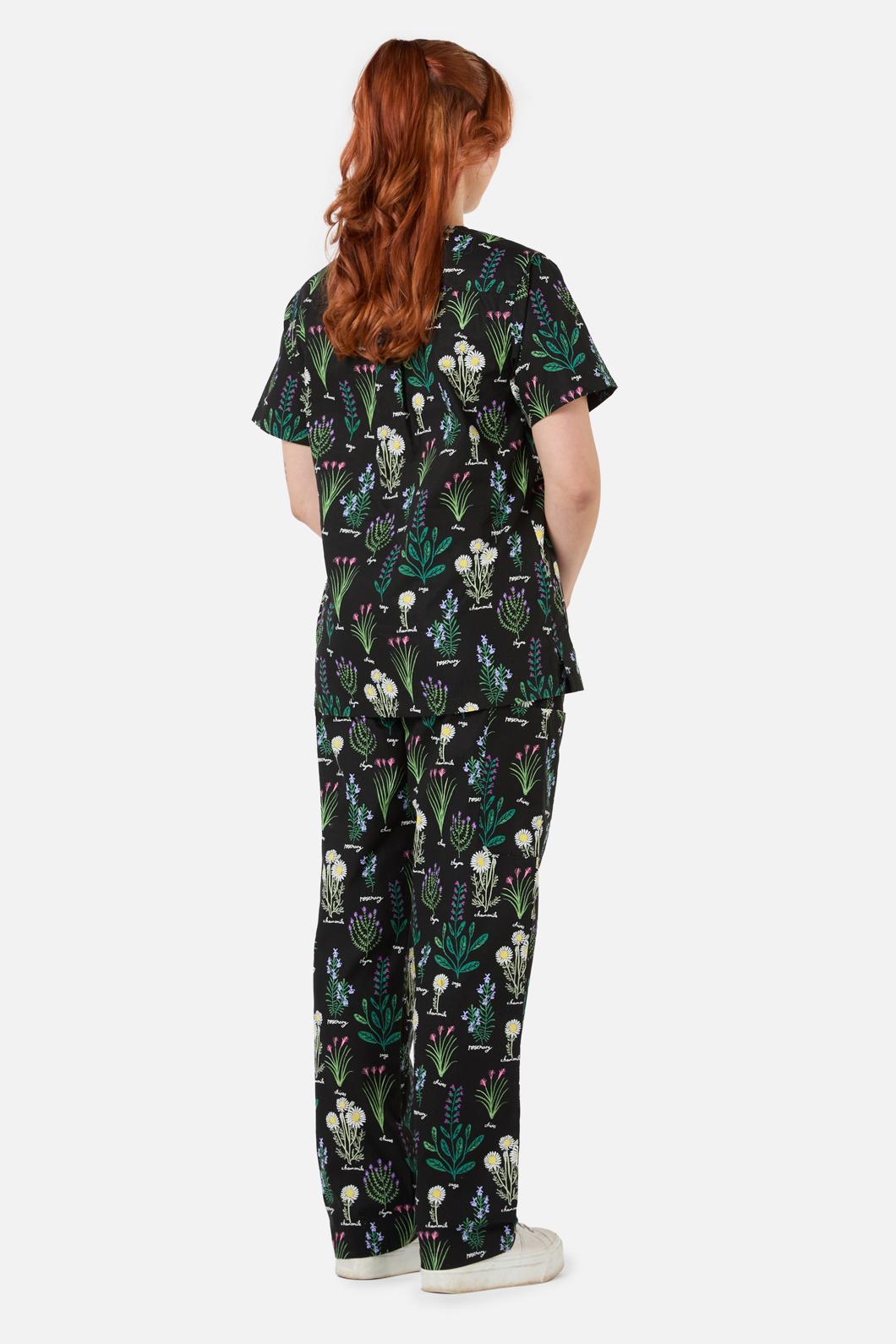 Love Scrubs - Herb Garden Scrub Set - black