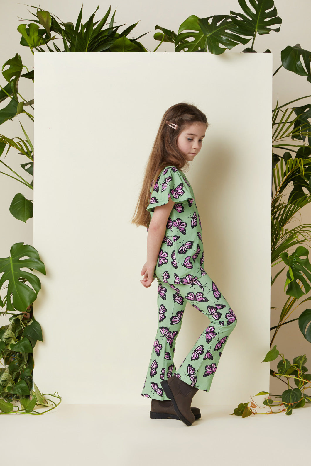 Princess Highway Kids - Flutter Kids Frill Tee - green
