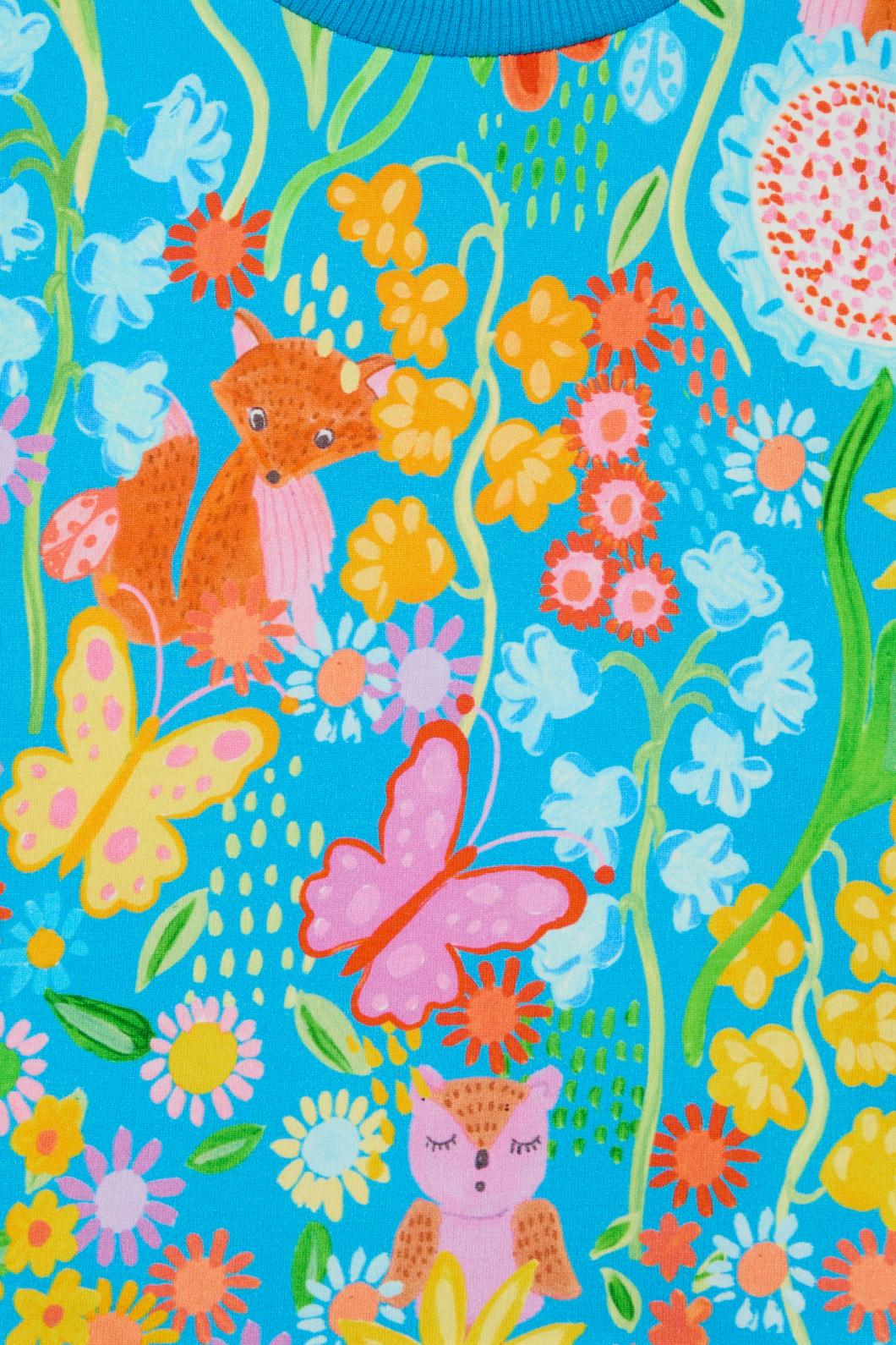 Princess Highway Kids - Folk Flower Kids Sweater - blue