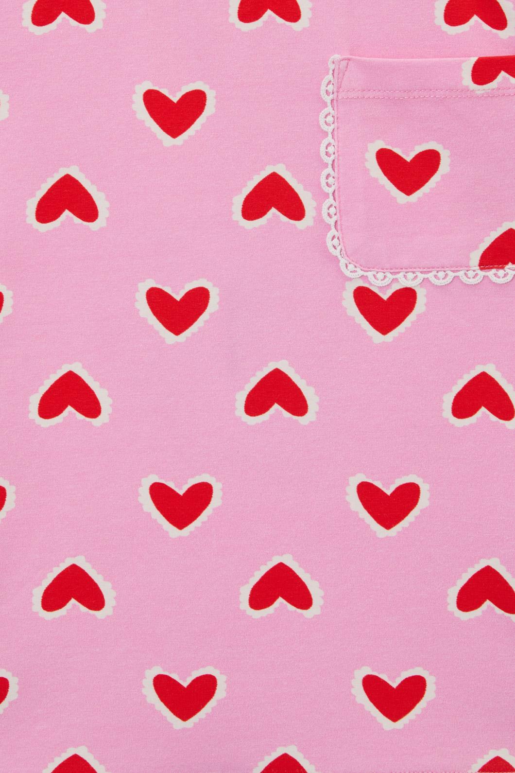 Princess Highway Kids - Hearts Kids LS Pkt Tee - pink