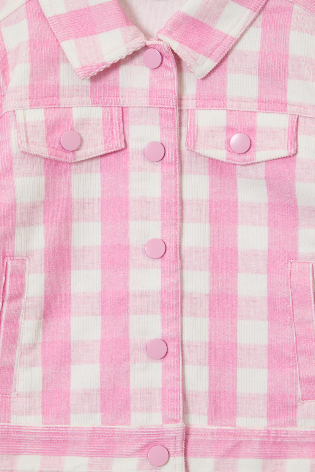 Princess Highway Kids - Gingham Kids Cord Jacket - pink