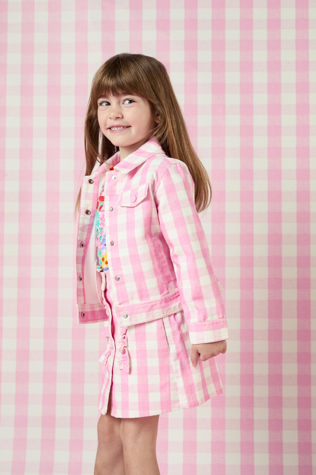 Princess Highway Kids - Gingham Kids Cord Jacket - pink