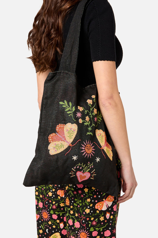 Princess Highway - Folk Art Tote - black