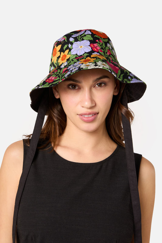 Princess Highway - Floral Field Reversible Hat - black