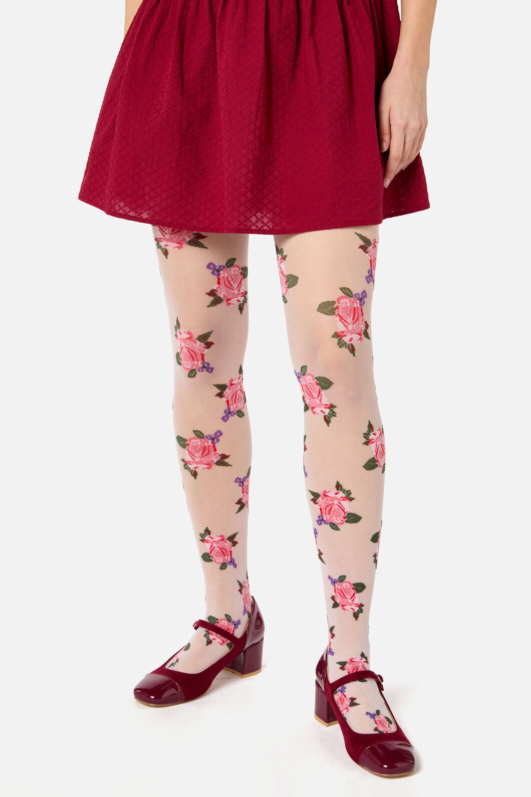 Princess Highway - Cream Sheer Roses Tights - cream