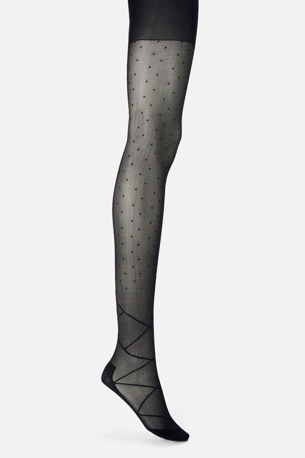 Princess Highway - Black Spot & Bow Tights - black