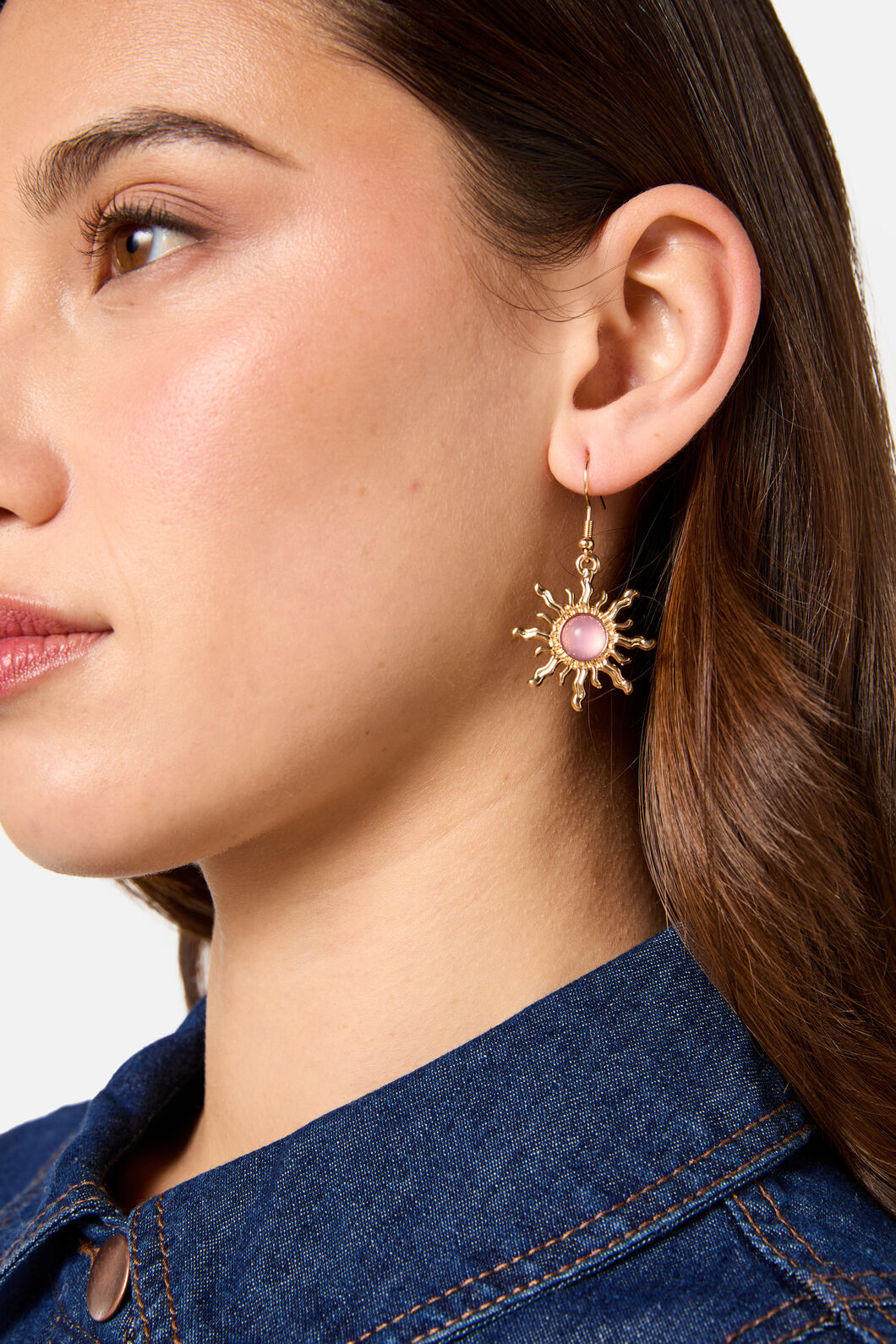 Princess Highway - Soft Pink Sun Earrings - gold