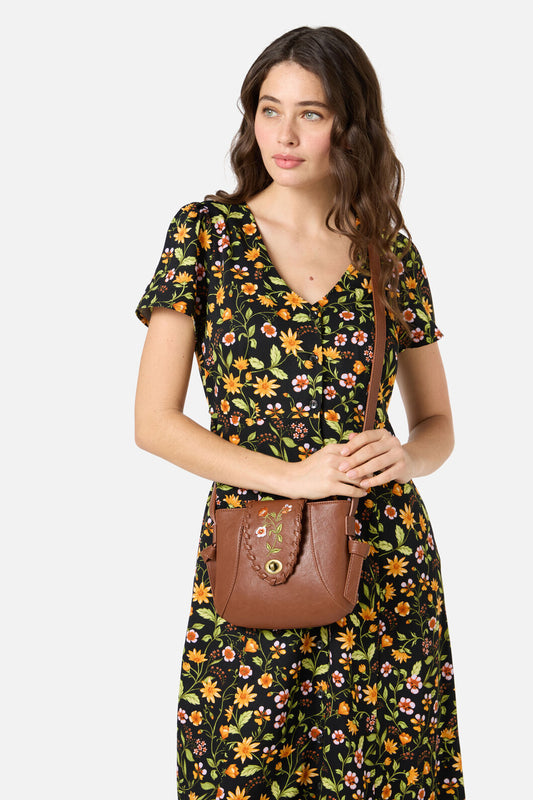 Princess Highway - Embroidered Bag - tan