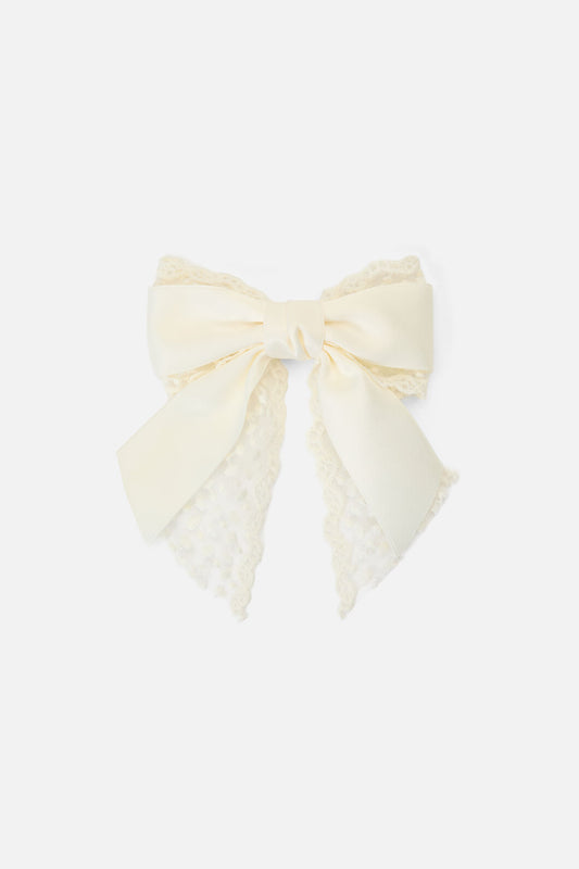 Princess Highway - Cream Lace Satin Bow Clip - cream