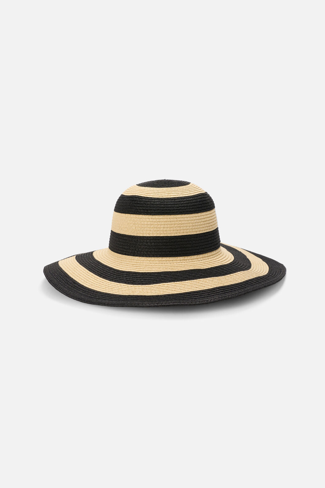 Princess Highway - Black & Cream Straw Sun Hat - black