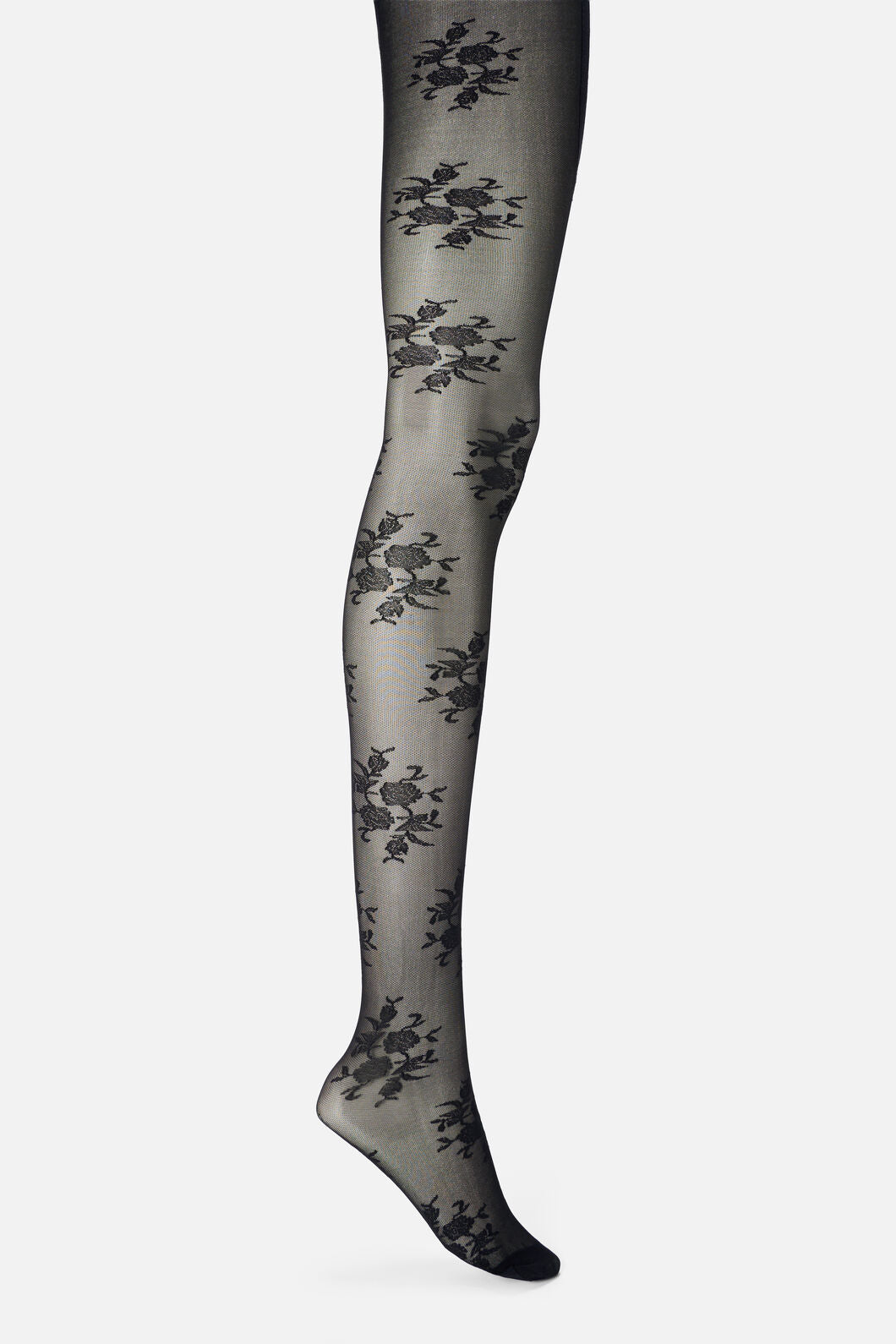 Princess Highway - Black Roses Sheer Tights - black