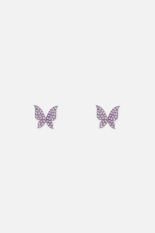 Princess Highway - Lilac Butterfly Drop Earrings - lilac
