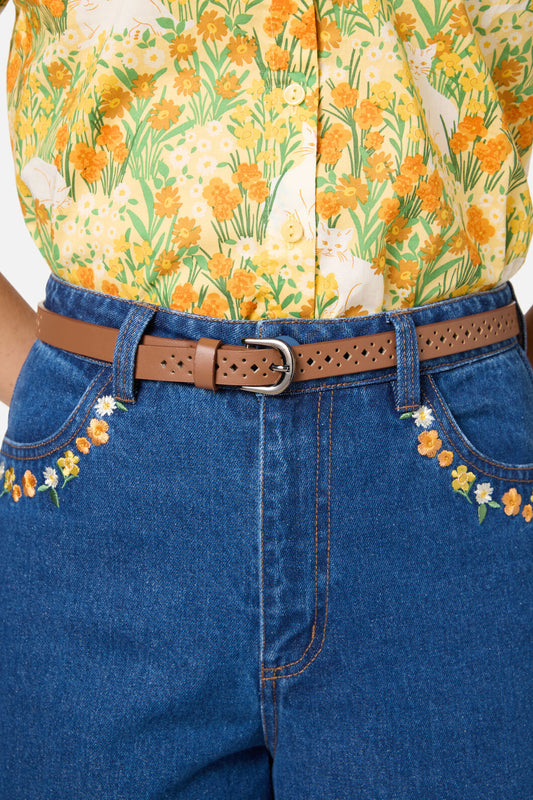 Princess Highway - Tan Cut Out Belt - tan