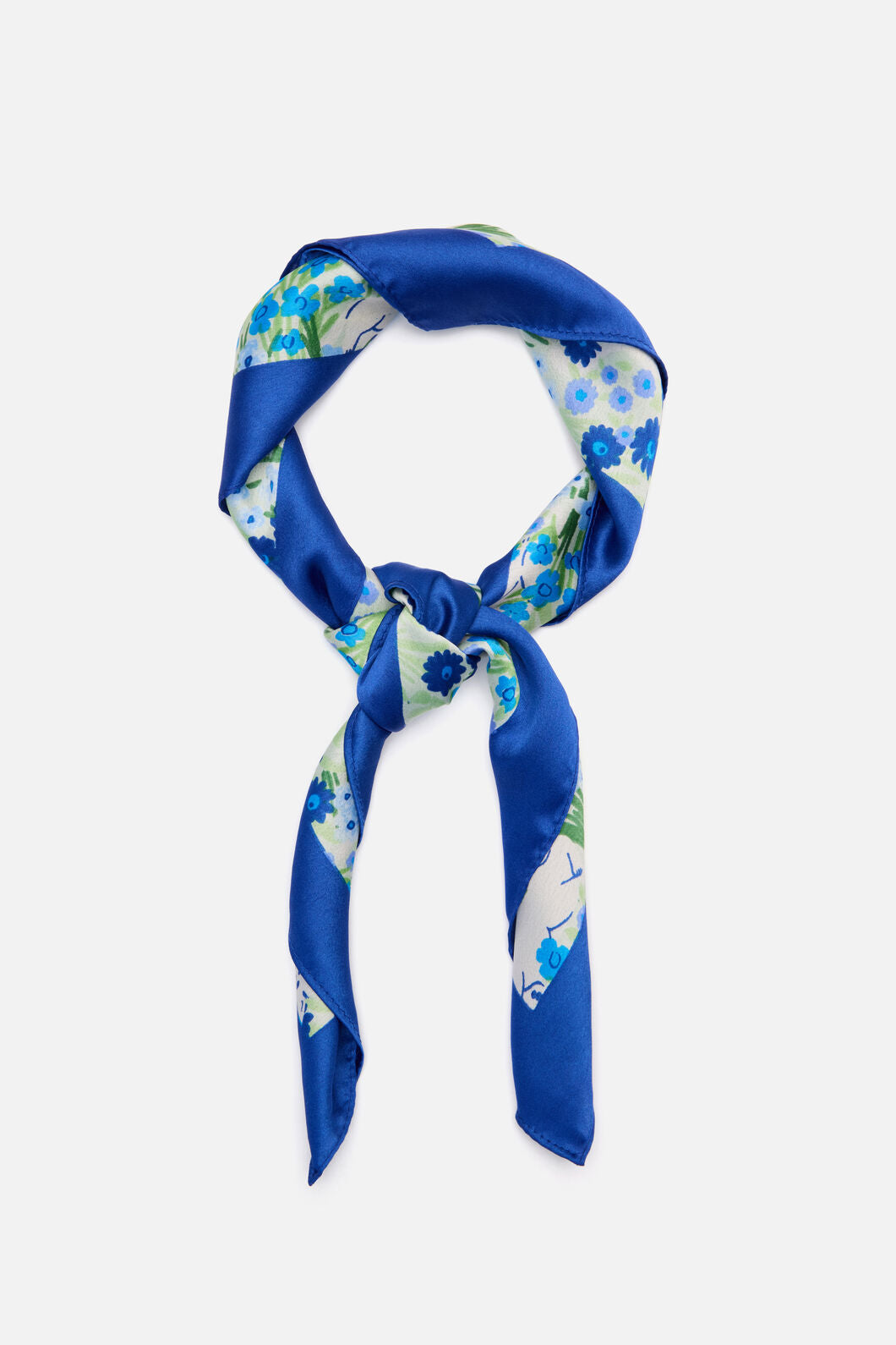 Princess Highway - Cat & Flora Satin Scarf - blue