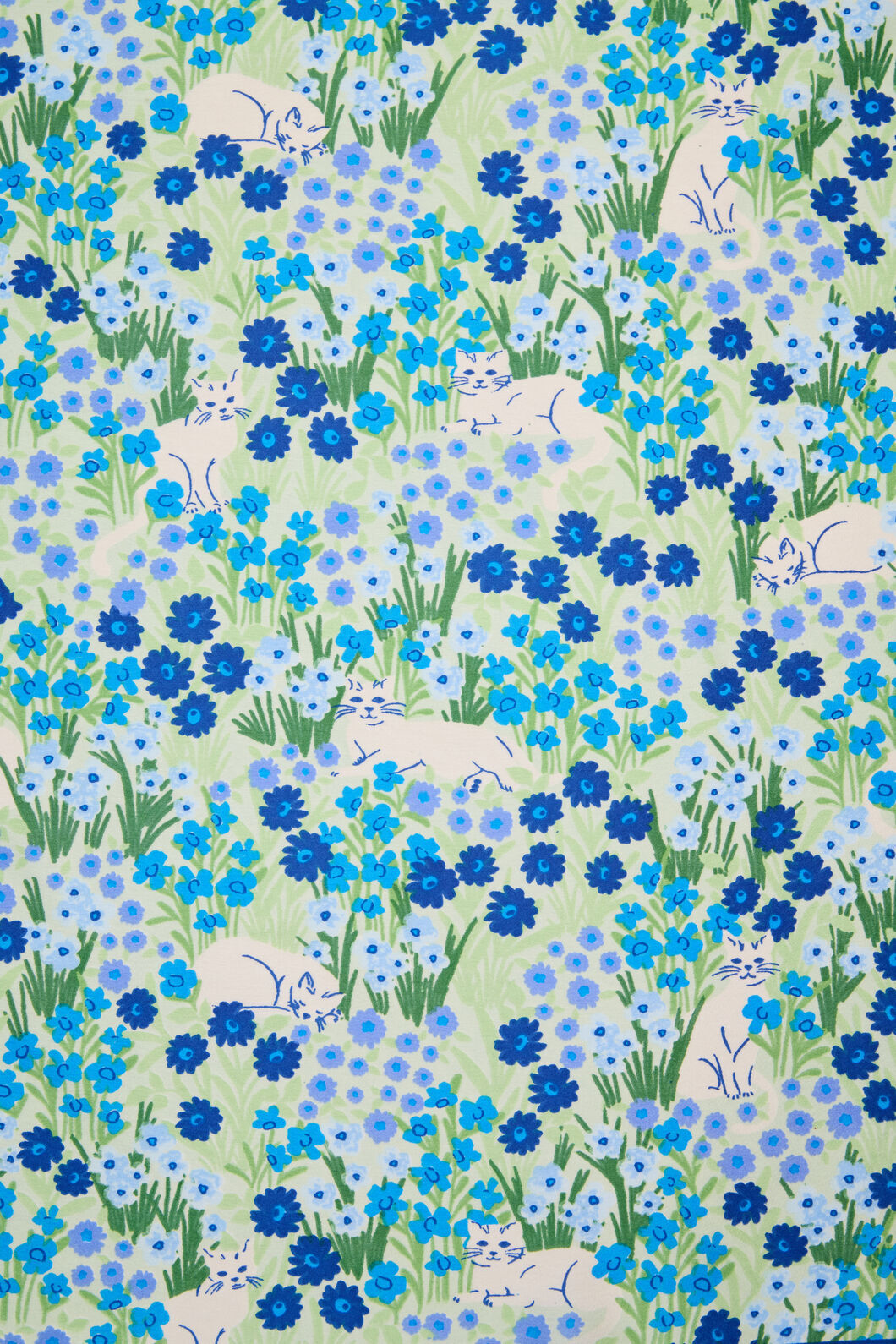 Princess Highway - Cat & Flora Satin Scarf - blue